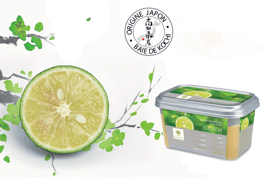 Purée Sudachi 100% de RAVIFRUIT,   une fraicheur intense et typée en provenance du Japon !