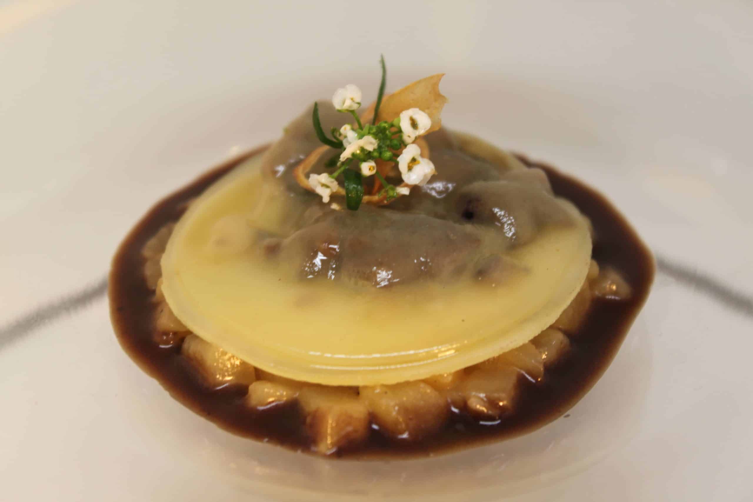 Liaison fatale d’une raviole de Vieux Comté 48 mois et de bœuf fumé