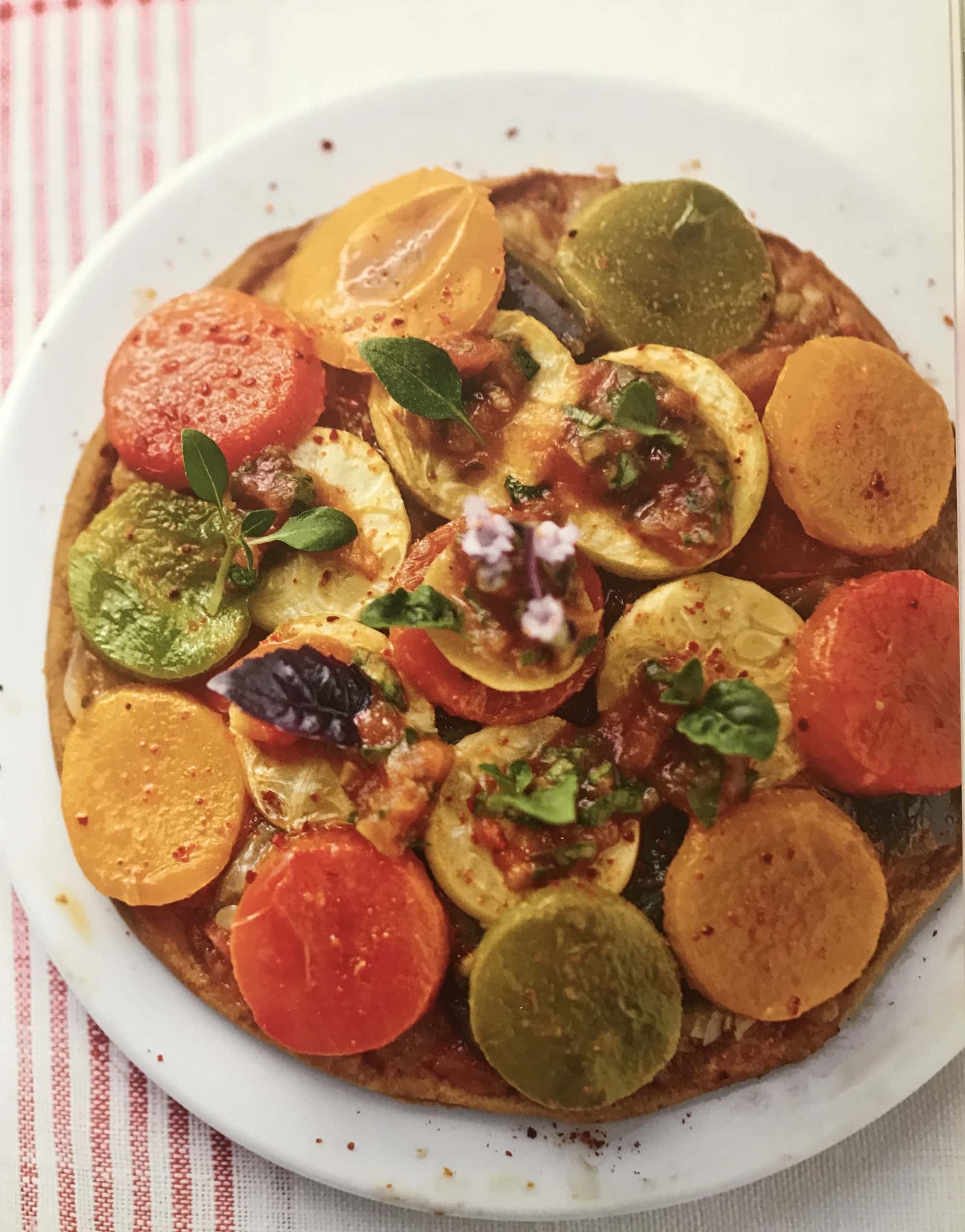 Tarte flambée de ratatouille au basilic