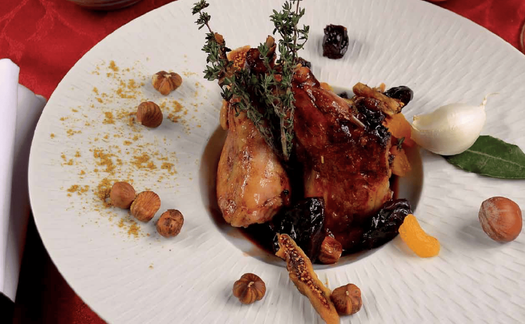 Lapin du Poitou aux noisettes et fruits secs