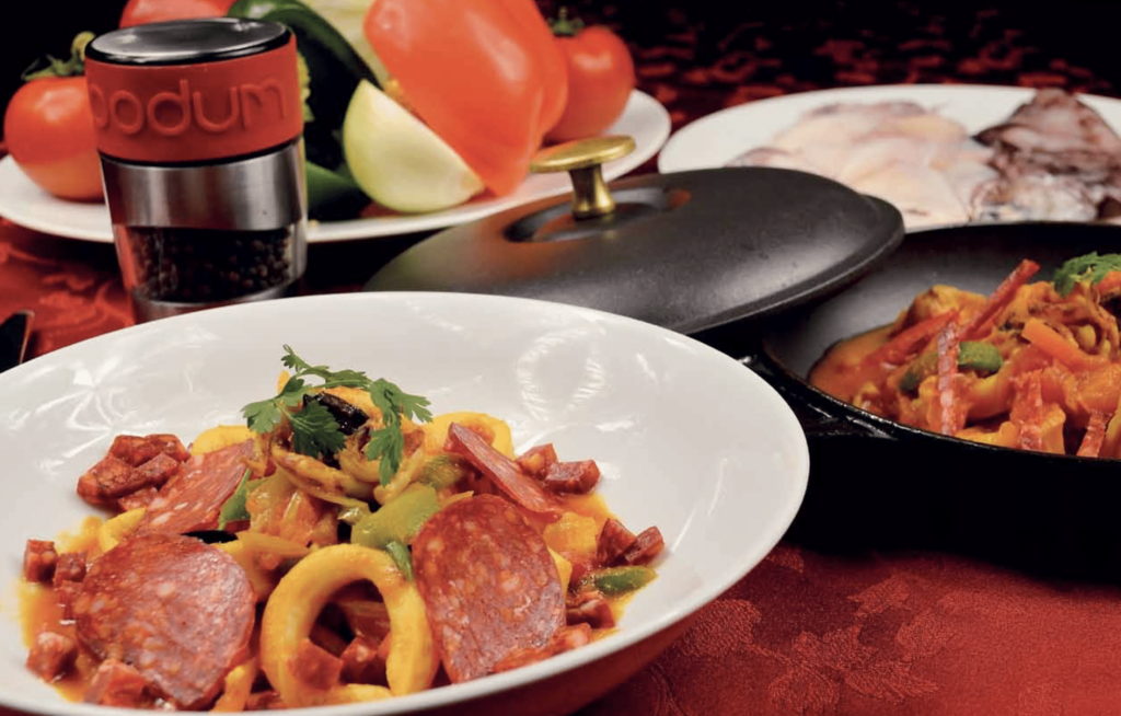 Fricassée d’encornets, poivrons et chorizo